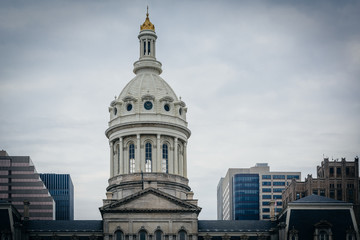 Obraz premium The dome of City Hall, in Baltimore, Maryland.