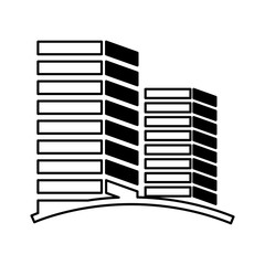 building silhouette isolated icon vector illustration design