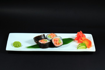 Sushi and Rolls. Japanese cuisine.