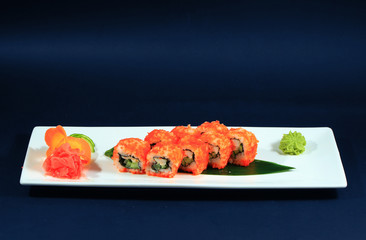 Sushi and Rolls. Japanese cuisine.