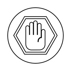 hand stop isolated icon vector illustration design