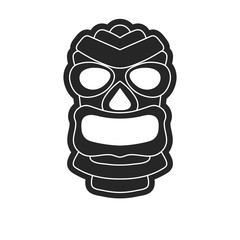 ancient tribal mask in black and white style