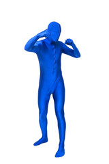 Mysterious blue man in costume