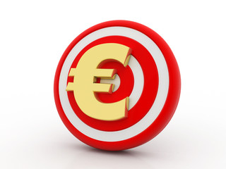 Target Euro Currency, Concept of Targeting Euro Currency, 3d rendering