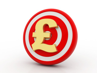 Target Pound, Concept of Targeting Pound, 3d rendering