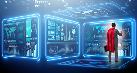 Superhero in data management concept © Elnur