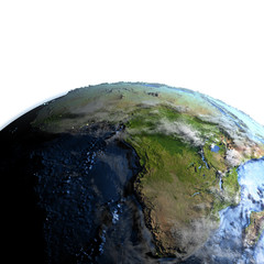 Africa on Earth - visible ocean floor