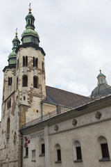Fototapeta na wymiar St. Andrew Church bell towers in Krakow, Poland.