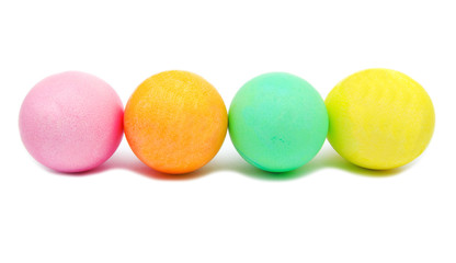 Colorful handmade decorated easter eggs