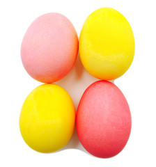 Fototapeta na wymiar Colorful handmade decorated easter eggs