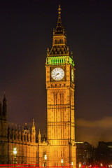 Fototapeta na wymiar Big Ben Tower Nght Houses of Parliament Westminster London England