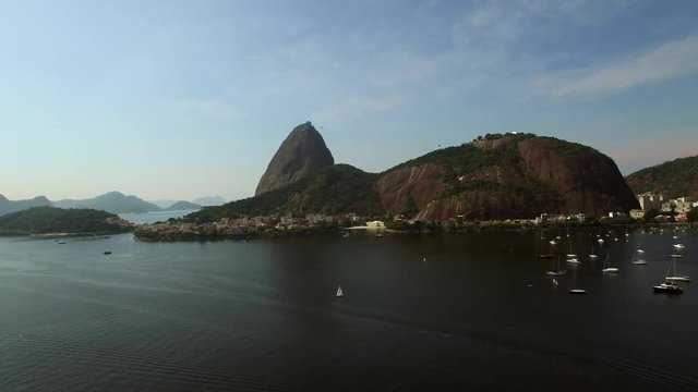 Aerial view Sugar Loaf Mountain in Rio de Janeiro, Brazil
