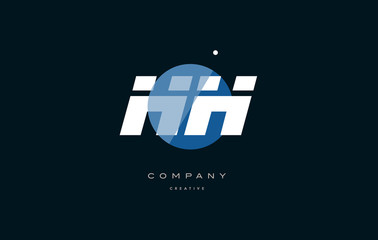 Obraz premium hh h h blue white circle big font alphabet company letter logo