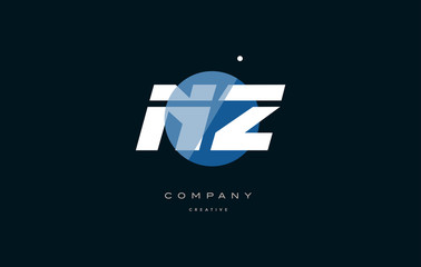 nz n z  blue white circle big font alphabet company letter logo