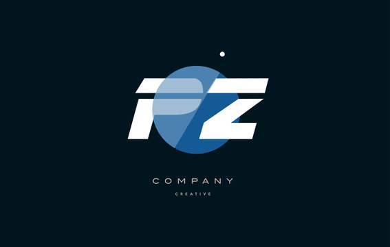 pz p z  blue white circle big font alphabet company letter logo