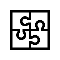 Jigsaw puzzle mini line, icon