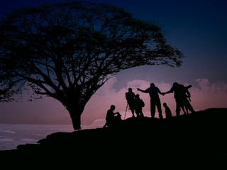 Shooting a backlit silhouette of visualization.