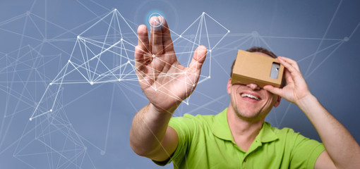Concept of virtual reality glasses