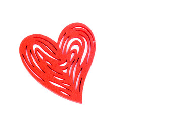 Fototapeta na wymiar red heart on a white background, a gift for Valentine's Day