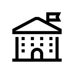 School mini line, icon, background and graphic. The icon is black and white, linear  flat, vector, pixel perfect, minimal, suitable for web and print.