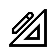 Triangle ruler mini line, icon