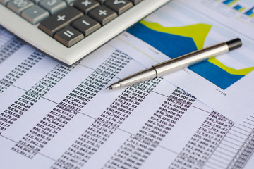 Obraz premium Business concept : Financial accounting stock market graphs analysis.
