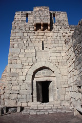 Main entrance to the desert castle Qasr al Azraq in Jordan, Middle East