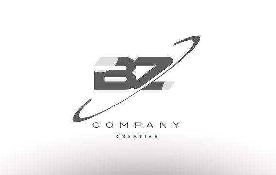 bz b z  swoosh grey alphabet letter logo