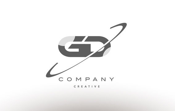 gd g d  swoosh grey alphabet letter logo