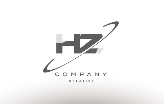 hz h z  swoosh grey alphabet letter logo