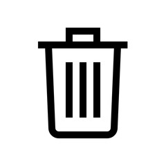 Trash bin mini line, icon