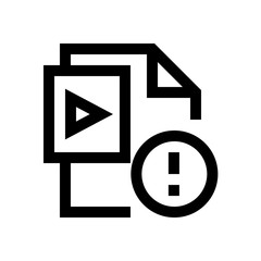 Video file format mini line, icon