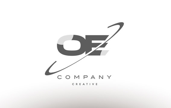 oe o e  swoosh grey alphabet letter logo