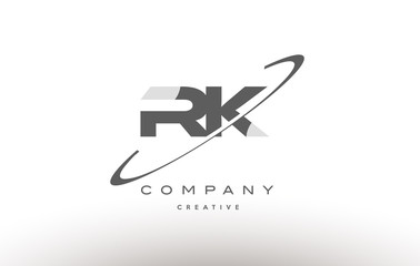 rk r k  swoosh grey alphabet letter logo