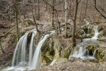 Beautiful waterfall in forest/Haj waterfall in Slovakia