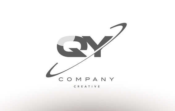 qy q y  swoosh grey alphabet letter logo