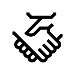 Hand shake mini line, icon
