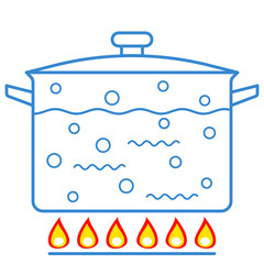 Boiling water in pan