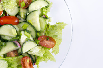 Homemade Vegetable salat on white background