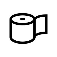 Toilet paper mini line, icon, background and graphic. The icon is black and white, linear  flat, vector, pixel perfect, minimal, suitable for web and print.