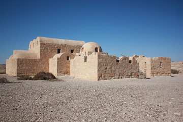 Ancient Qasr Amra desert Castle  in Jordan, Middle East