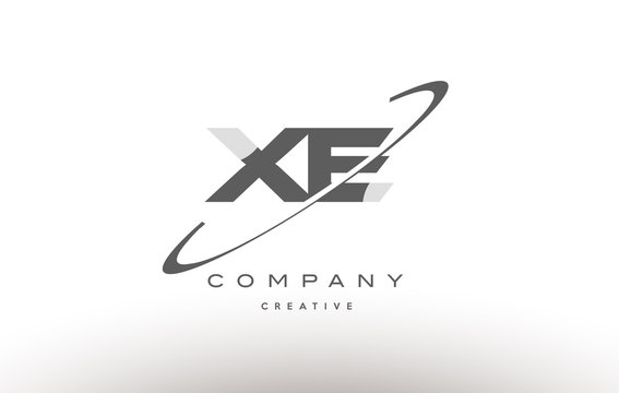 xe x e  swoosh grey alphabet letter logo