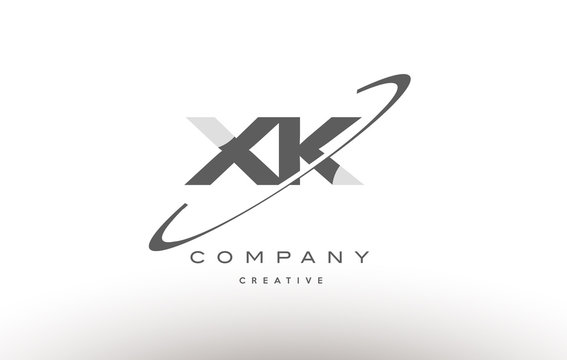 xk x k  swoosh grey alphabet letter logo