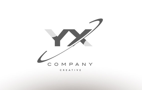 yx y x  swoosh grey alphabet letter logo