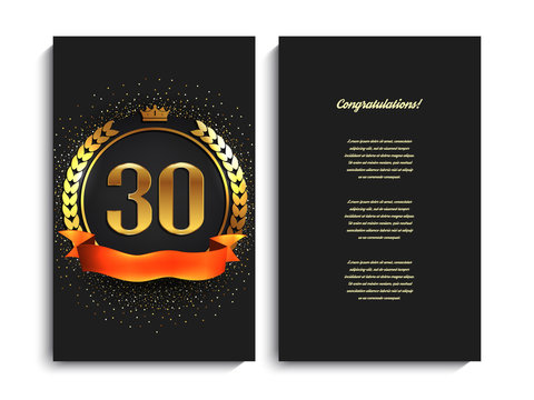 30th anniversary decorated greeting/invitation card template.