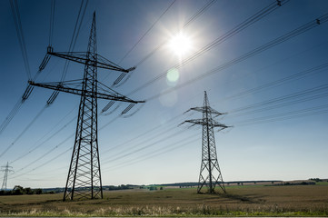 Electricity Pylons and fields
