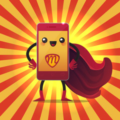 Cell phone superhero mascot © TheSouthernDragon