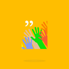  Quotation Mark Speech Bubble. Quote sign icon. Abstract background.