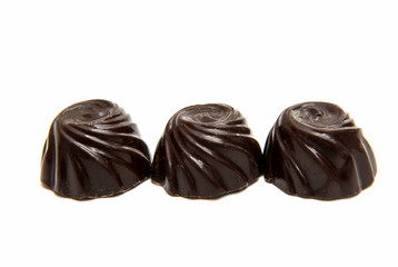 chocolate candies isolated