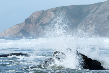 Waves crashing at the beach